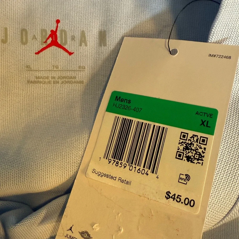 Jordan Mens T Shirt Light Blue XL Short Sleeve Jumpman Logo Activewear New